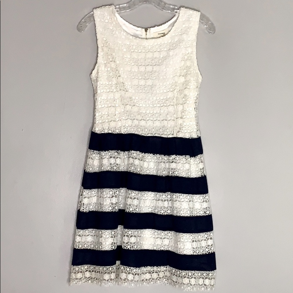 New Freeway Crochet eyelet striped sleeveless dress nwt nautical small